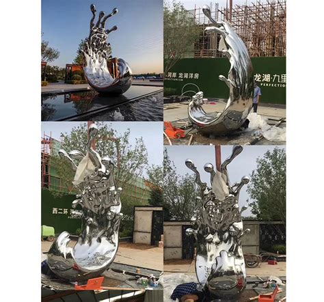 浪花镜面不锈钢雕塑-无锡市百花园雕塑艺术有限公司