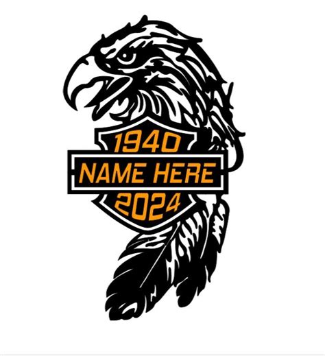 Harley davidson style memorial decal, Any Color, 11" Wide. Family ...