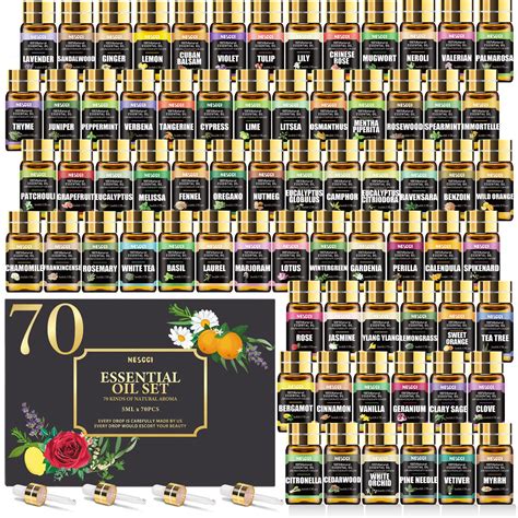 Buy 70 Pcs Essential Oil Set -100% Natural Essential Oils-Perfect for ...