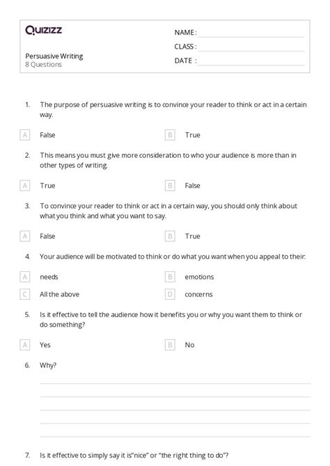 50+ Persuasive Writing worksheets for 5th Class on Quizizz | Free ...