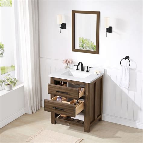 allen + roth Norris 30-in Rustic almond latte Undermount Single Sink ...