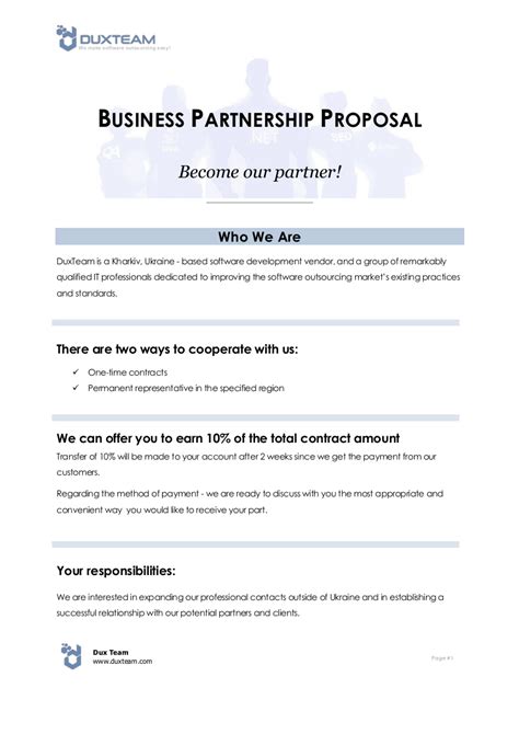 Business Partner Proposal Sample 的图像结果