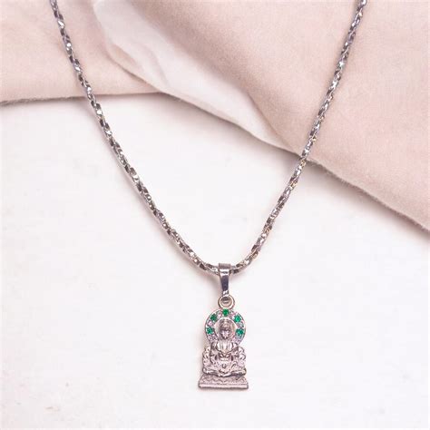 Jauhari Jewellers Silver Hanuman Ji Pendant and Silver Chain for Men
