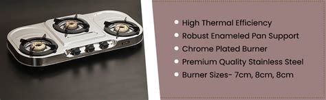 RICH FLAME Gas Stove 3 Burners | 2 Years Warranty, ISI Certified | Gas ...