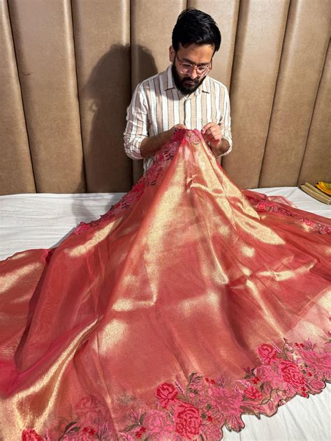 Premium Crochet Work Saree with Scaleup Border – Unique Threads Sarees