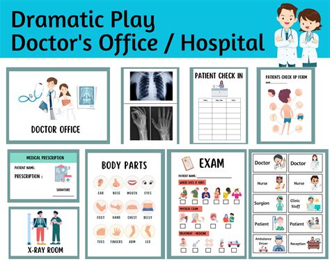 Doctor Printable Pretend Play, Clinic Hospital Dramatic Role Play ...