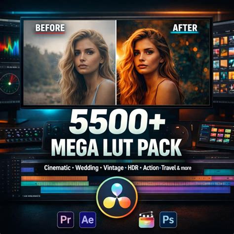 5500+ Mega LUT Pack | Cinematic Luts Color Grading Presets | Wedding ...