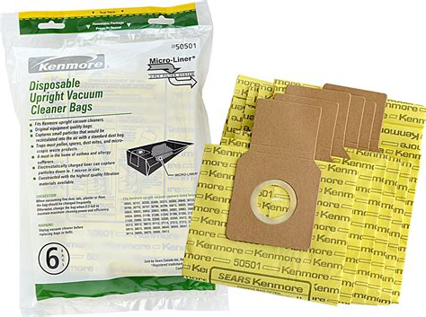 Kenmore 50501 Micro-Lined Vacuum Bags. Genuine Kenmore Upright Vacuum ...
