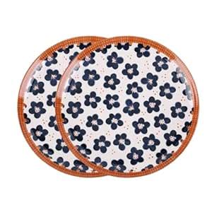 Buy Kankuwar Ceramic Dinner Plates 10" Round Plates Modern Floral ...
