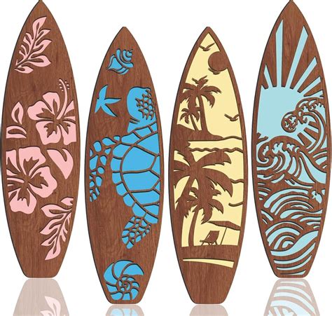 Lineshading 4 Pcs 23.6 x 6.7 Surfboard Wall Decor Large India | Ubuy