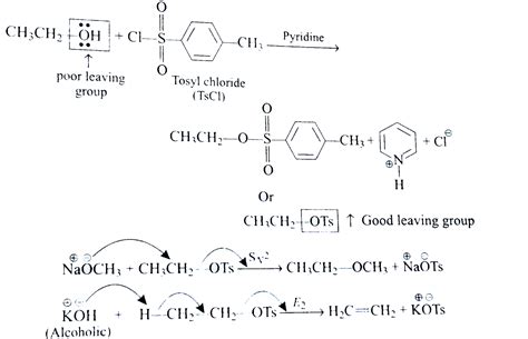 Alcohols are converted to tosylates by treatment with p-toluence ...