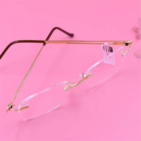 Buy quality Gold Rectangle Rimless Eyeglasses in Surat
