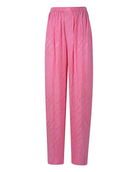 Balenciaga Pajama Logo Pants in Pink | Lyst