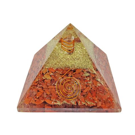 Shubhanjali Energy Generator Crystal Red Jasper Orgone Pyramid for EMF ...