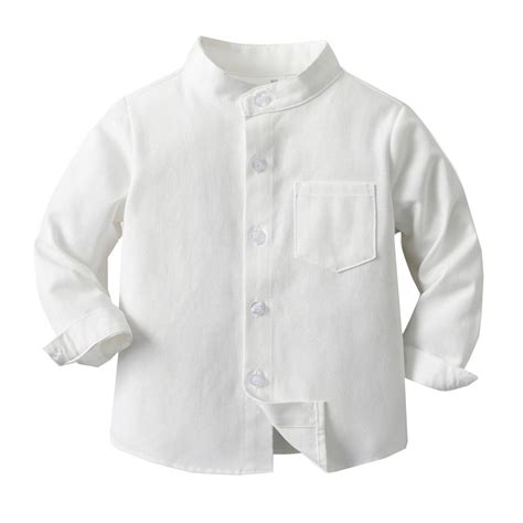 Girls' Button Down Shirts Boys White Dress Shirt Button Up Shirt Boys ...