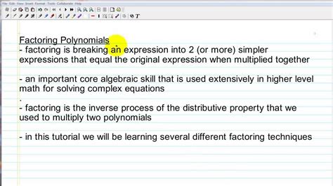 Image result for Factoring Polynomials Tutorial