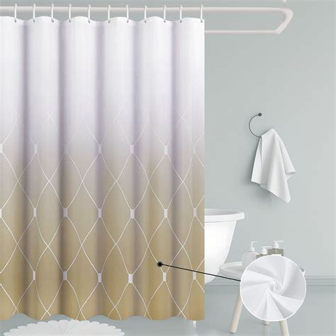 Taupe Shower Curtain Ombre Shower Curtain Set with Hooks Neutral Shower ...