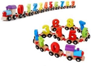 BabyBaba Wooden 0 to 9 Number Train Pattern Educational and Learning ...
