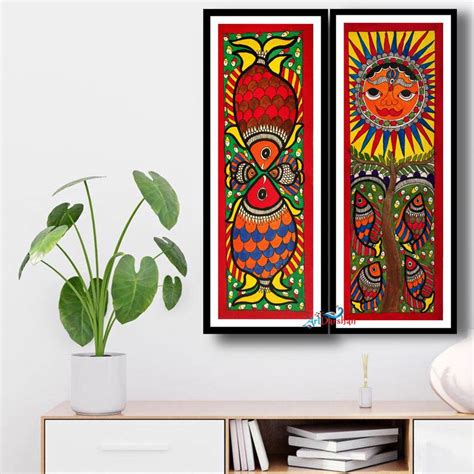 Artdarshan Madhubani Painting for Home & Office Wall Decor | Set of 2 ...