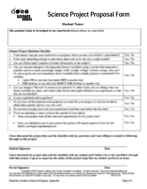 Image result for Science Project Proposal Form