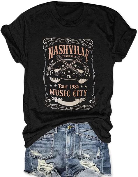 Women Vintage Graphic Tees Rock Band Fashion Country Music T Shirt ...