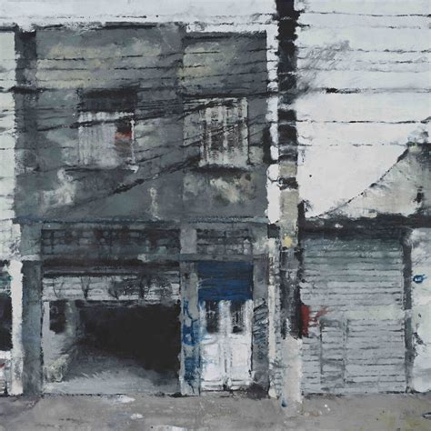 Philippe Cognée, Maison à la porte bleue, 2014, Peinture à la cire sur ...