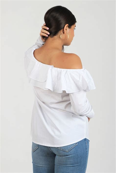 Women's One-Shoulder Top - White – S & F Online Store