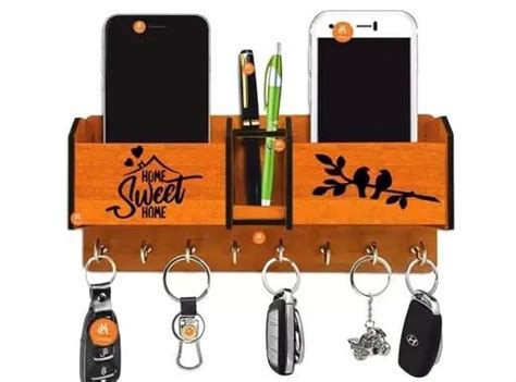 SGTC Kraft Home Sweet Home Wooden Key Stand for Wall Key Holder for ...