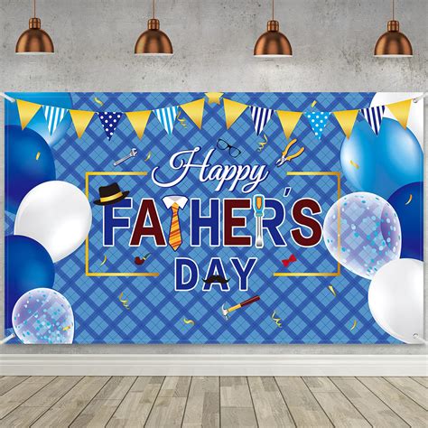 Happy Fathers Day Backdrop Banner Decoration Extra Large Fabric Fathers ...