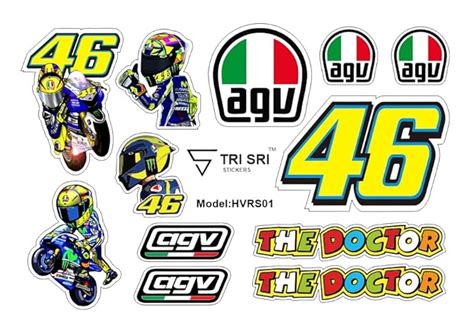 Aesthetic VR46 and AGV Stickers for Bike and Helmet Decal, Water Proof ...