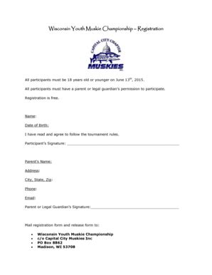 Fillable Online capitalcitymuskiesinc Wisconsin Youth Muskie ...