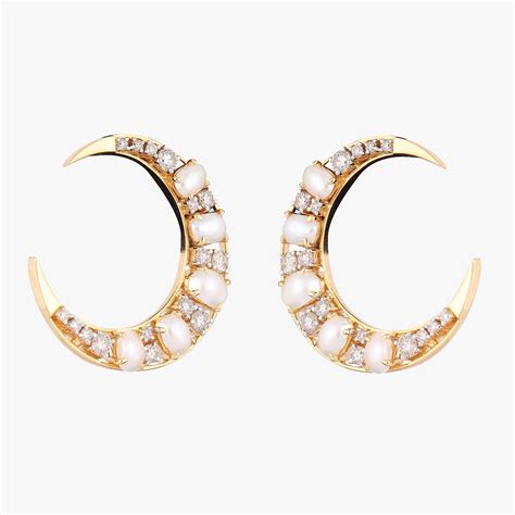 Moon shape Natural Diamond Earrings ~ caratcafe – CaratCafe