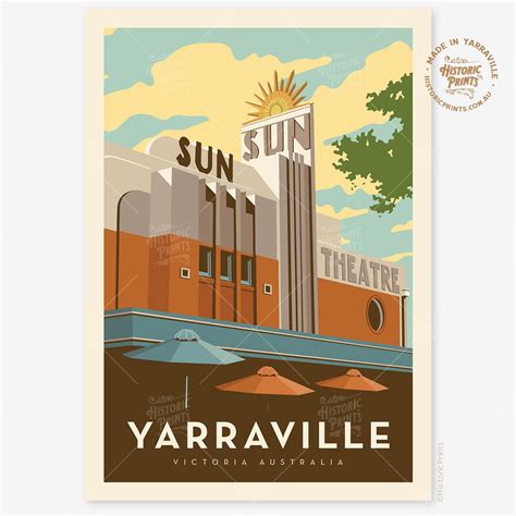 Sun Theatre Yarraville Vintage Suburban Icon Poster — Historic Prints ...
