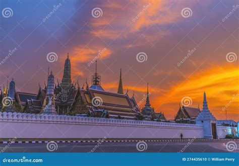 Sunset Gate Temple Emerald Buddha Grand Palace Bangkok Thailand Stock ...