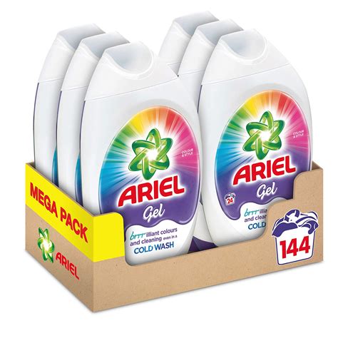 Ariel Washing Liquid Laundry Detergent Gel, 144 Washes (888 ml x 6 ...