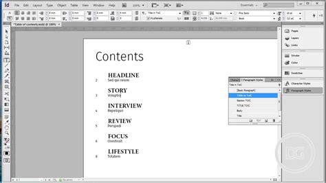 How to Make Table of Contents InDesign 的图像结果