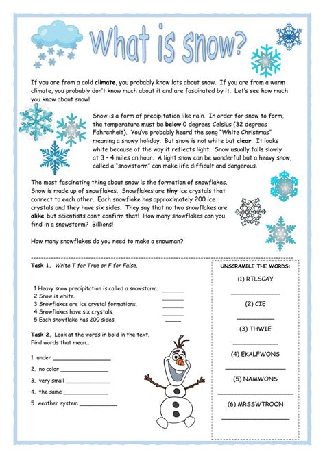 Snow Worksheet 的图像结果