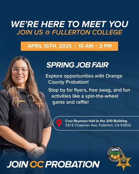 Join us at Orange County Probation! Working at OC Probation doesn't ...