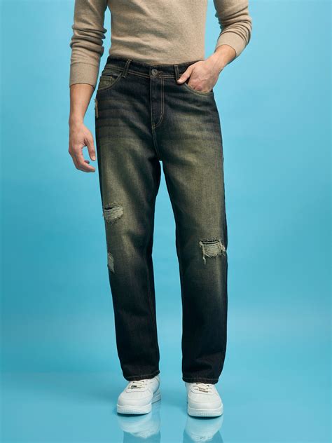 Sky - Relaxed Patched Jeans - Black – Espanshe