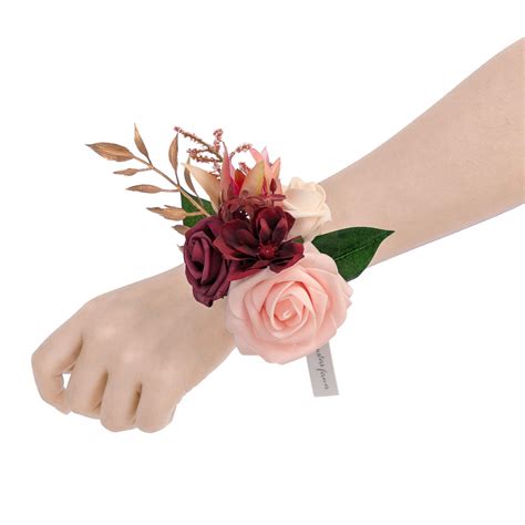 Lings Moment 6pcs Homecoming Wedding Wrist Corsage Artificial Flowers ...