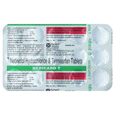 Nebicard T Tablet | Uses, Side Effects, Price | Apollo Pharmacy