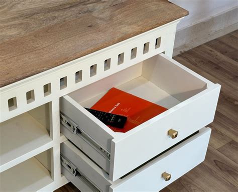 Buy Online Alexandria Solid Wood TV Cabinet- Four Drawer