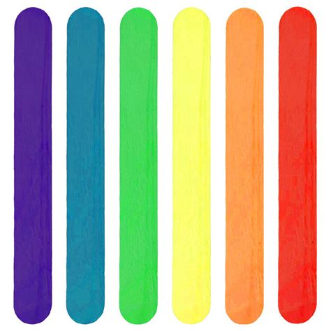 BEADNOVA Colorful Popsicle Sticks Color Popsicle Sticks Natural Wood ...