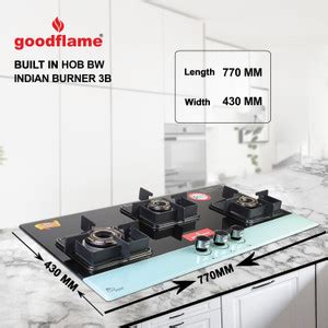 goodflame Built in Hob 3 Burner Indian BW Burner Glass Automatic Built ...