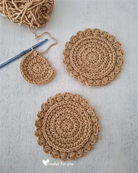 DIY Tutorial Crochet Coaster 的图像结果
