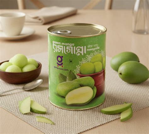 tin green mango rosogolla [1 kilogram] - 20 pieces – Ganguram Sweets