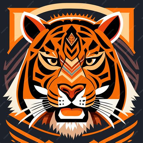 Tiger face design in indigenous style | Premium AI-generated vector