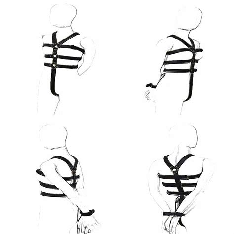 Buy Body Harness Straps Straight Jacket Bondage ArmBinder Mouth Gag ...