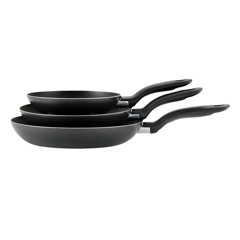 T-fal Set of 3 Black Specialty Fry Pans, 8"/9.5" & 11"