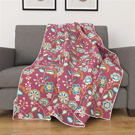Buy Fiesta Floral Print Flannel Double Blanket from Home Centre at just ...